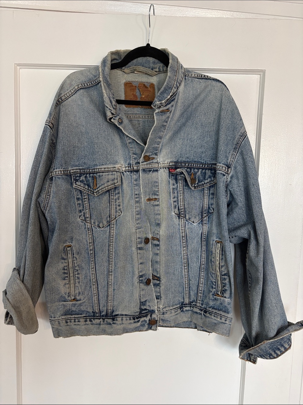 Vintage Levi's Distressed Jean Jacket with Red Tab